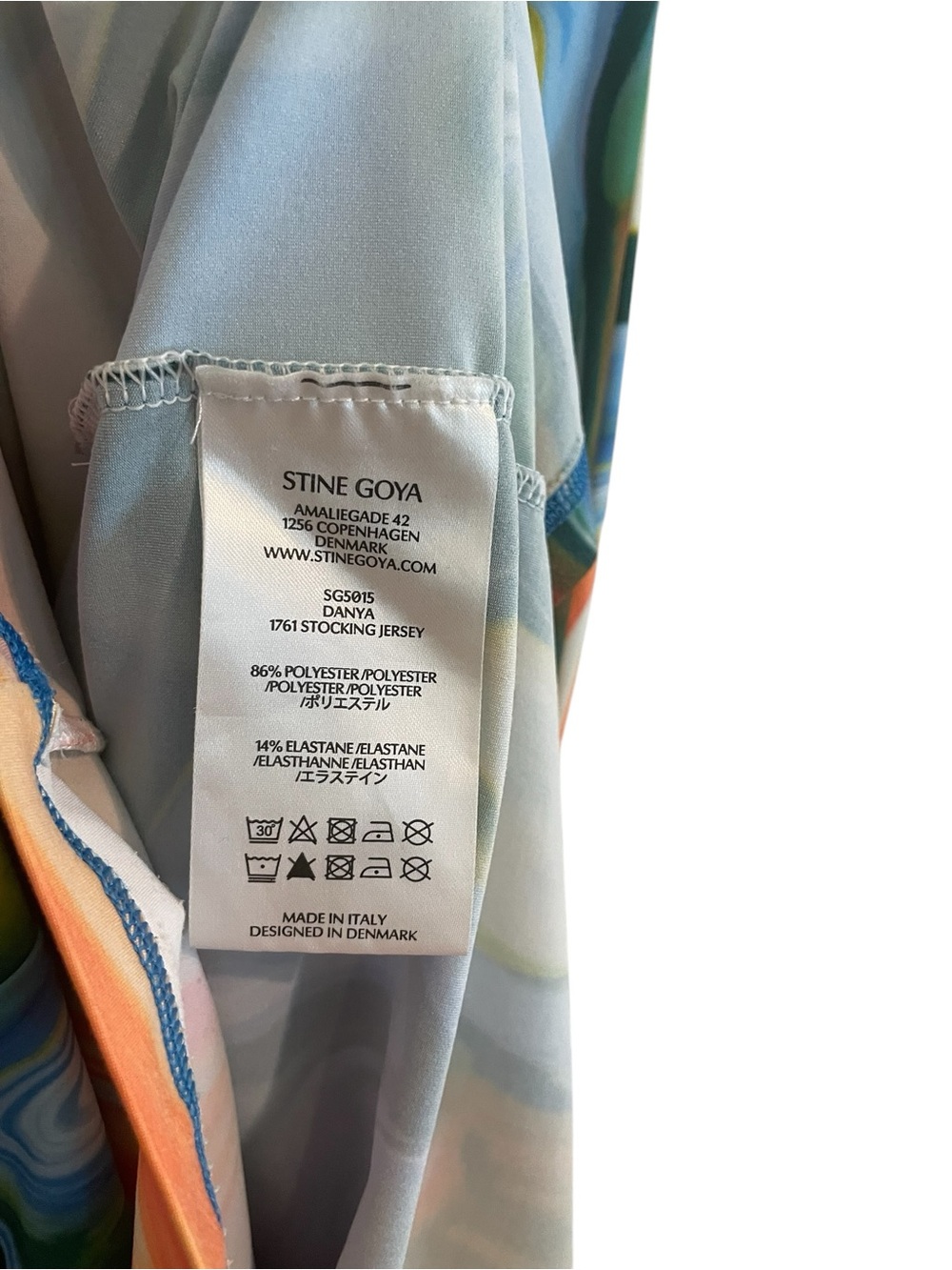 STINE GOYA Danya Multicolor Marble-Print Bodycon Midi Dress Size M/L - Picture 5 of 5